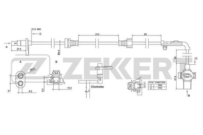 SE6150 ZEKKERT Датчик, частота вращения колеса