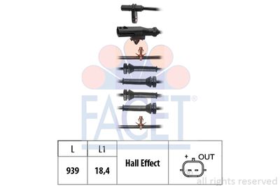 210234 FACET Датчик, частота вращения колеса