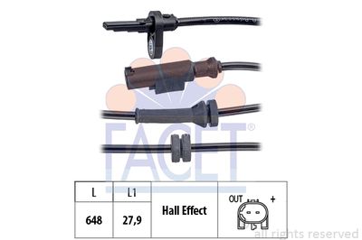 210088 FACET Датчик, частота вращения колеса