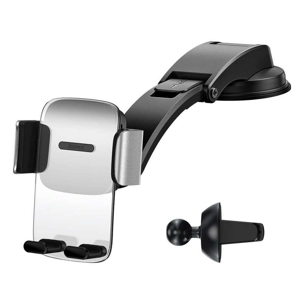 Держатель Baseus Easy Control Clamp Car Mount Holder (A Set) Silver (SUYK000012)