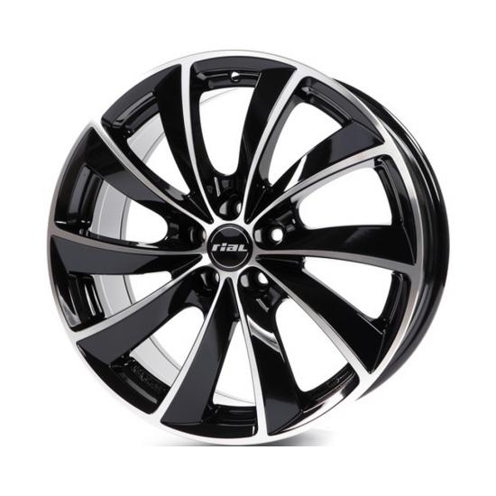 Легкосплавные диски Rial Lugano 7.5x17 5*108 ET47 Dia70.1 Diamond Black Front Polished