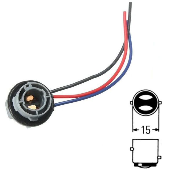 Патрон P21-5W лампы 1157 для цоколя BAY15d двухконтактный (герметичная фишка) - 1 шт