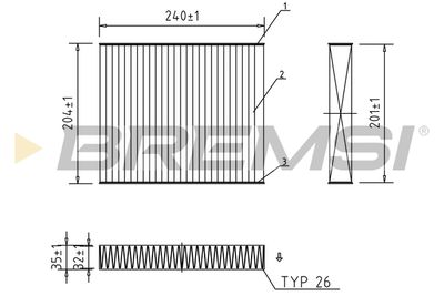 FC0073C BREMSI Фильтр, воздух во внутренном пространстве