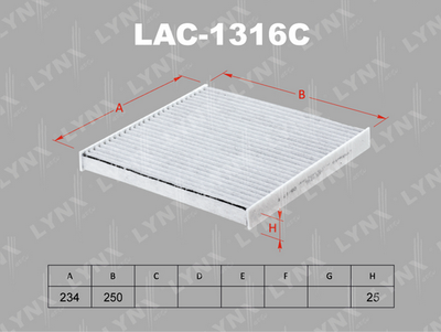 LAC1316C LYNXauto Фильтр, воздух во внутренном пространстве