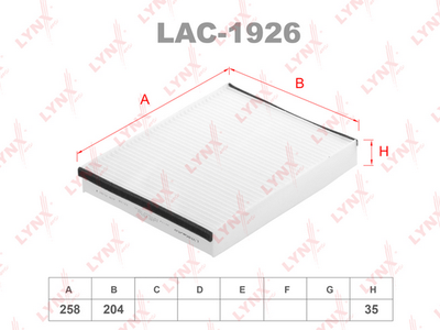LAC1926 LYNXauto Фильтр, воздух во внутренном пространстве