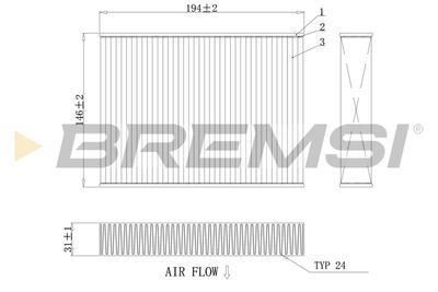 FC0432A BREMSI Фильтр, воздух во внутренном пространстве