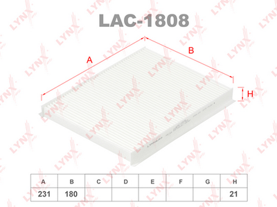 LAC1808 LYNXauto Фильтр, воздух во внутренном пространстве