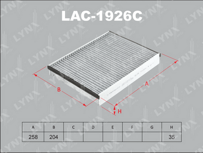 LAC1926C LYNXauto Фильтр, воздух во внутренном пространстве