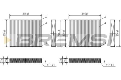 FC0931 BREMSI Фильтр, воздух во внутренном пространстве