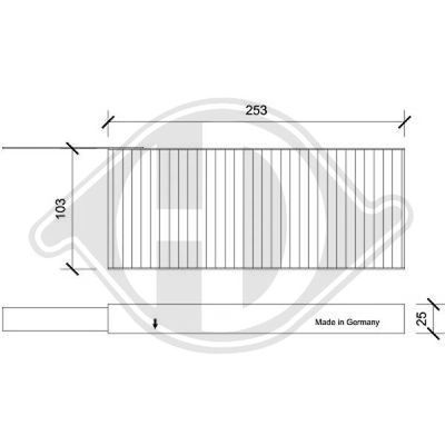 DCI0225S DIEDERICHS Фильтр, воздух во внутренном пространстве