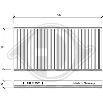 DCI1125 DIEDERICHS Фильтр, воздух во внутренном пространстве