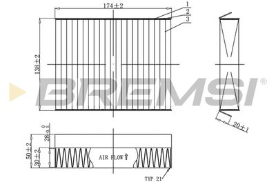 FC0490C BREMSI Фильтр, воздух во внутренном пространстве