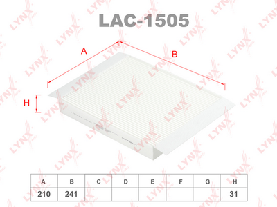 LAC1505 LYNXauto Фильтр, воздух во внутренном пространстве