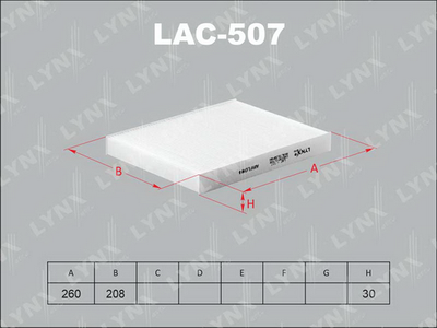 LAC507 LYNXauto Фильтр, воздух во внутренном пространстве