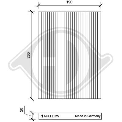 DCI1153 DIEDERICHS Фильтр, воздух во внутренном пространстве