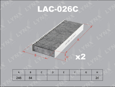 LAC026C LYNXauto Фильтр, воздух во внутренном пространстве