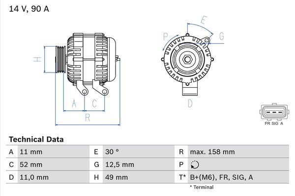0986049121 BOSCH Генератор