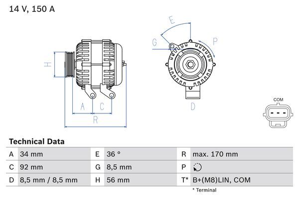 0986083070 BOSCH Генератор