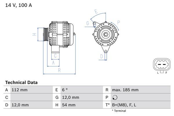 0986083450 BOSCH Генератор