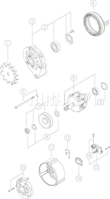 11201037 MAHLE Генератор