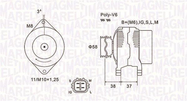 063731889010 MAGNETI MARELLI Генератор