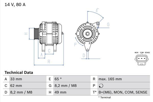 0986044671 BOSCH Генератор