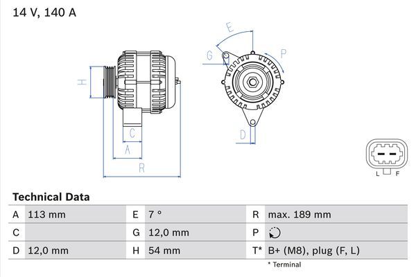 0986083820 BOSCH Генератор