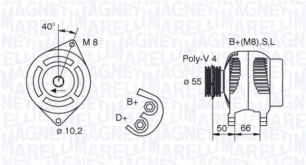 063321607010 MAGNETI MARELLI Генератор