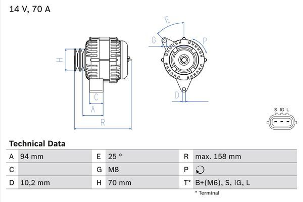 0986045891 BOSCH Генератор