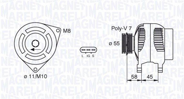 063377434010 MAGNETI MARELLI Генератор