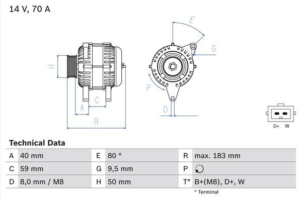 0986038070 BOSCH Генератор