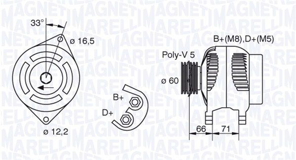 063321606010 MAGNETI MARELLI Генератор