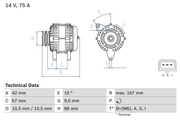 0986080390 BOSCH Генератор