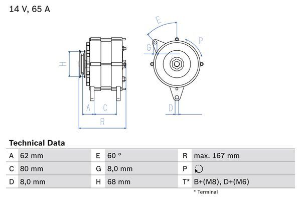0986035800 BOSCH Генератор
