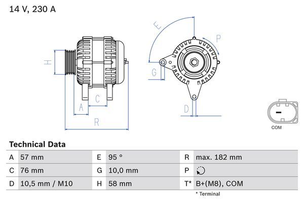 0986083460 BOSCH Генератор