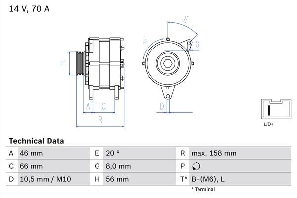0986036851 BOSCH Генератор