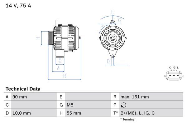 0986082900 BOSCH Генератор