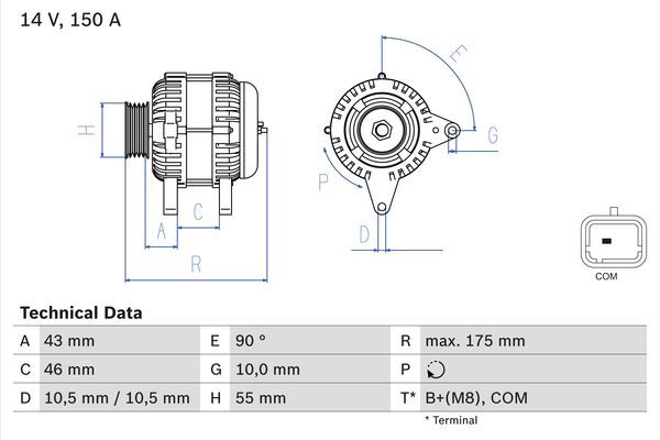 0986082240 BOSCH Генератор