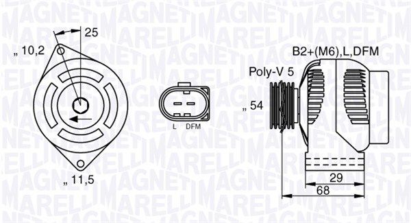 063532250200 MAGNETI MARELLI Генератор