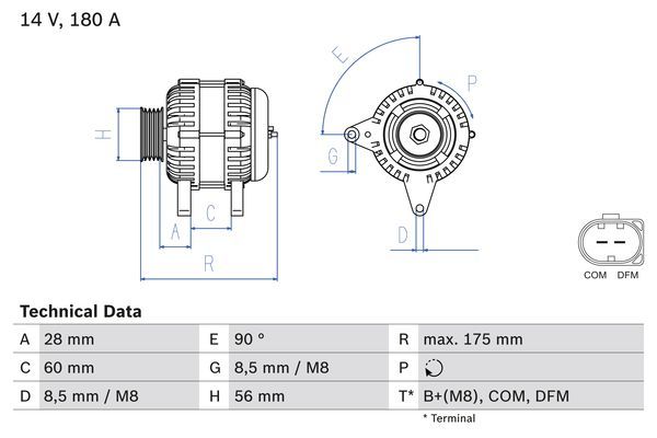 0986080090 BOSCH Генератор