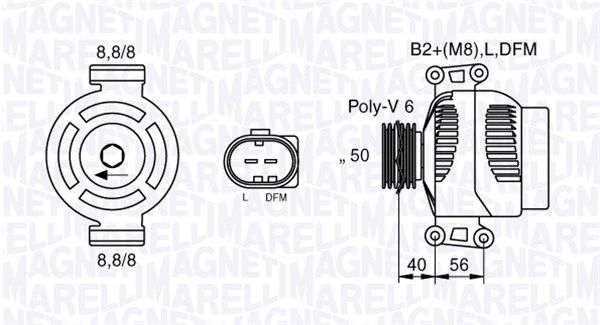 063536250020 MAGNETI MARELLI Генератор