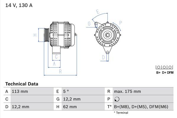 0986048801 BOSCH Генератор