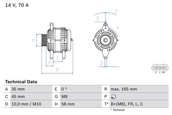 0986083780 BOSCH Генератор