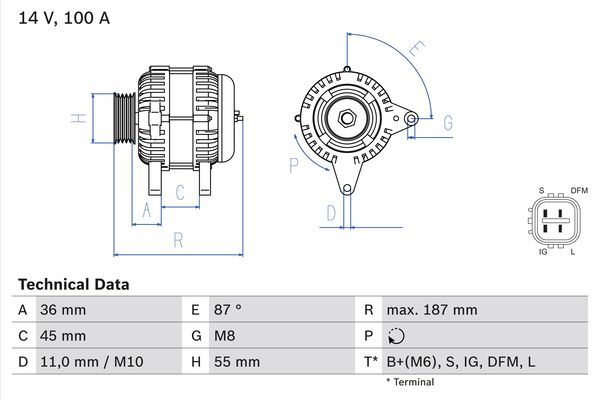 0986046120 BOSCH Генератор