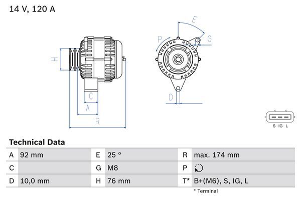 0986082780 BOSCH Генератор
