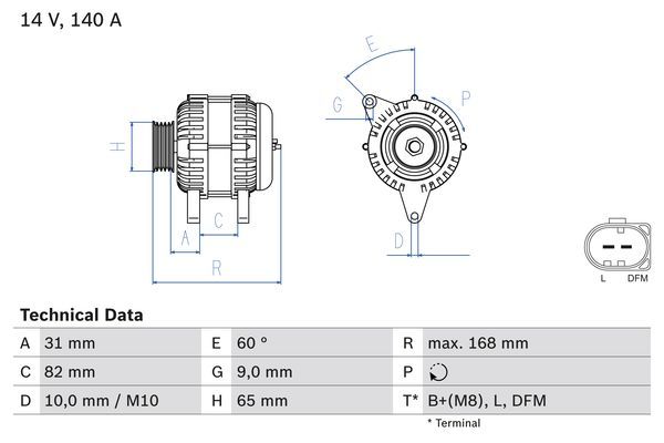 0986044470 BOSCH Генератор