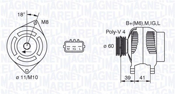 063377438010 MAGNETI MARELLI Генератор