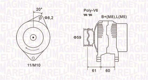 063731643010 MAGNETI MARELLI Генератор