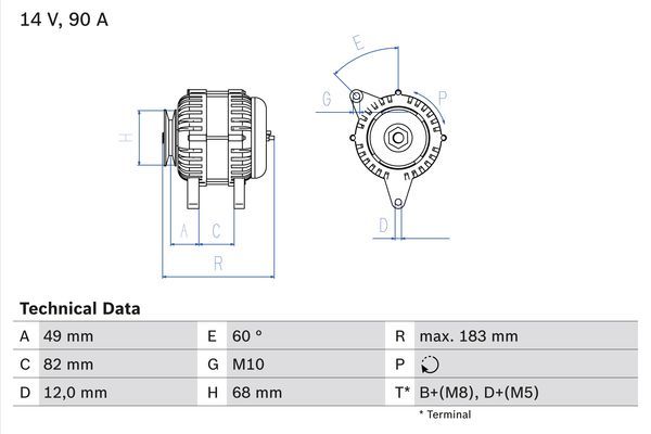 0986041970 BOSCH Генератор