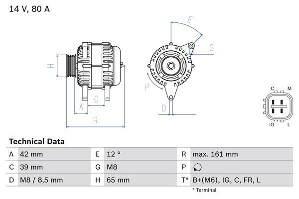 0986080570 BOSCH Генератор